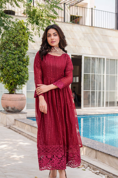 HK318 - Readymade Chiffon Outfit 2025 - Memsaab Online