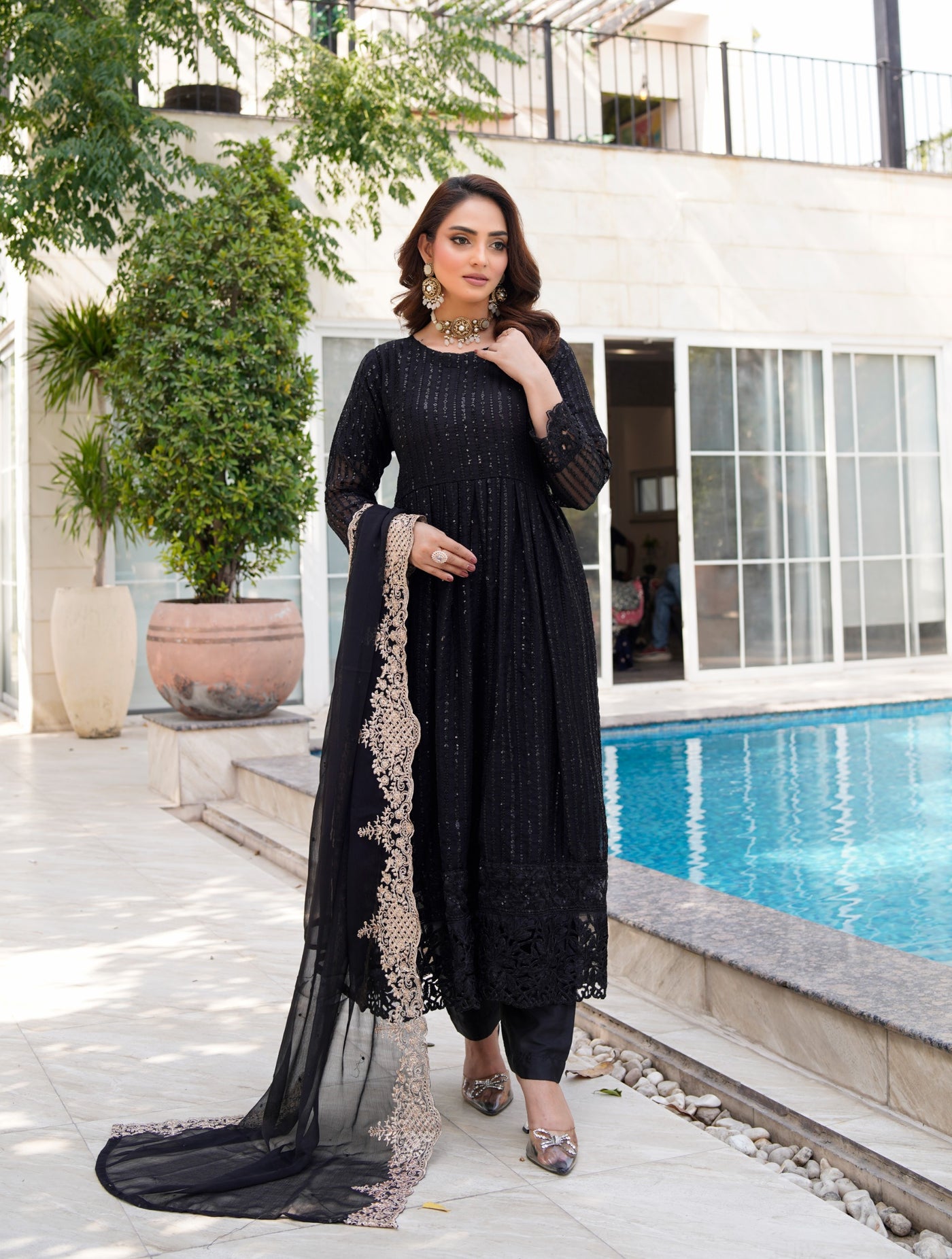 HK318 - Readymade Chiffon Outfit 2025 - Memsaab Online