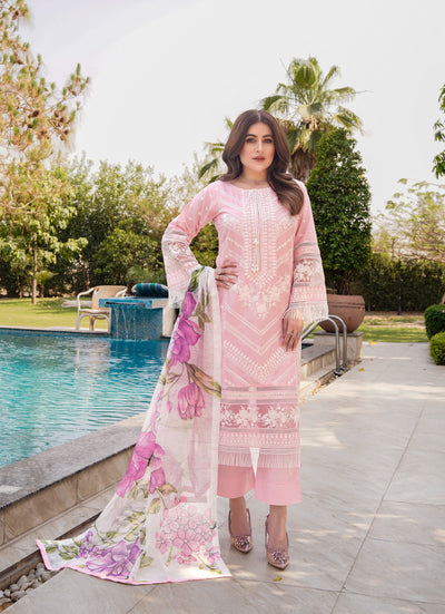 ATR-1129 - Pink - Sehrish B Lux Cotton - Memsaab Online