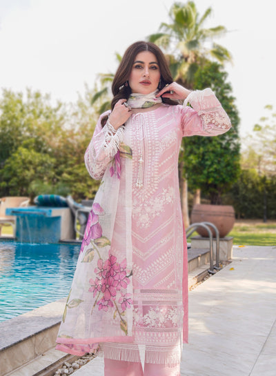 ATR-1129 - Pink - Sehrish B Lux Cotton - Memsaab Online