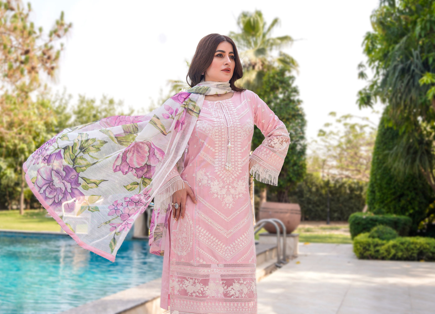 ATR-1129 - Pink - Sehrish B Lux Cotton - Memsaab Online