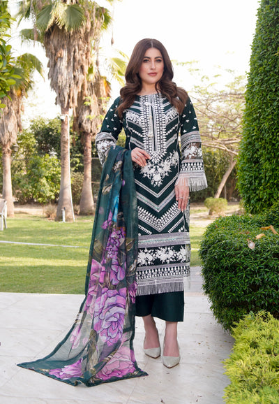 ATR-1129 - Green - Sehrish B Lux Cotton - Memsaab Online