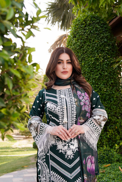 ATR-1129 - Green - Sehrish B Lux Cotton - Memsaab Online