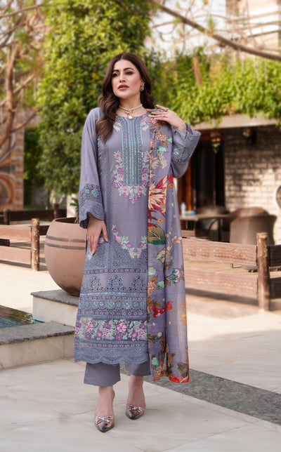 ATR-1130 - Grey - Sehrish B Lux Cotton - Memsaab Online