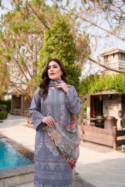 ATR-1130 - Grey - Sehrish B Lux Cotton - Memsaab Online