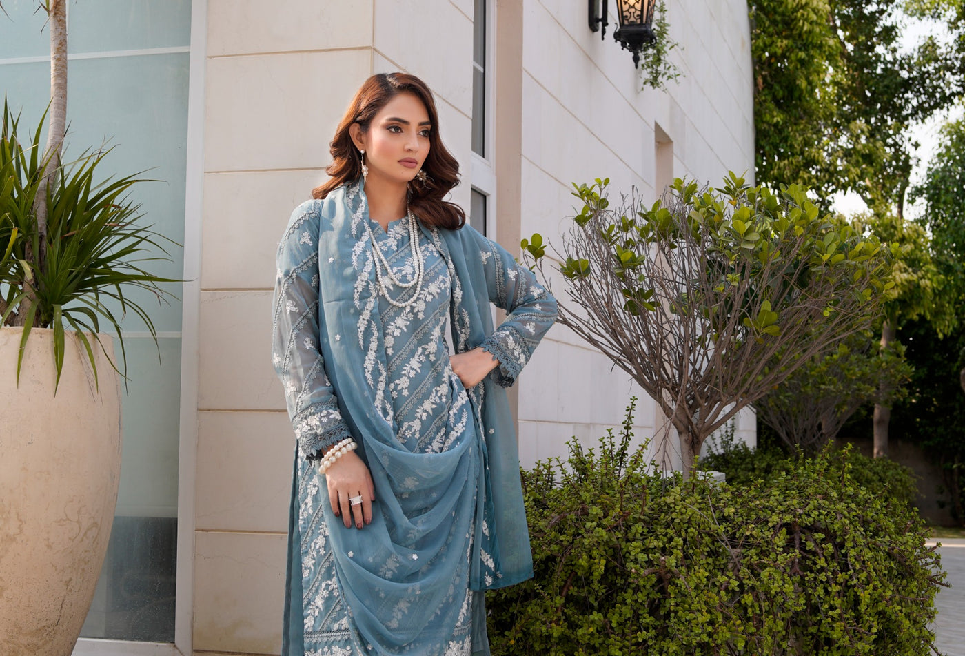 HK312 - Readymade Chiffon Outfit 2025 - Memsaab Online
