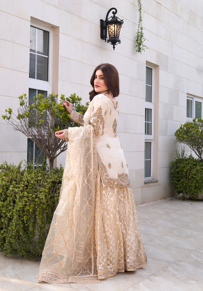 MARW-1607- Skin gold- Readymade Wedding Wear Outfit - Memsaab Online