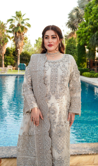 MARW-1613- White Party Outfit - Memsaab Online