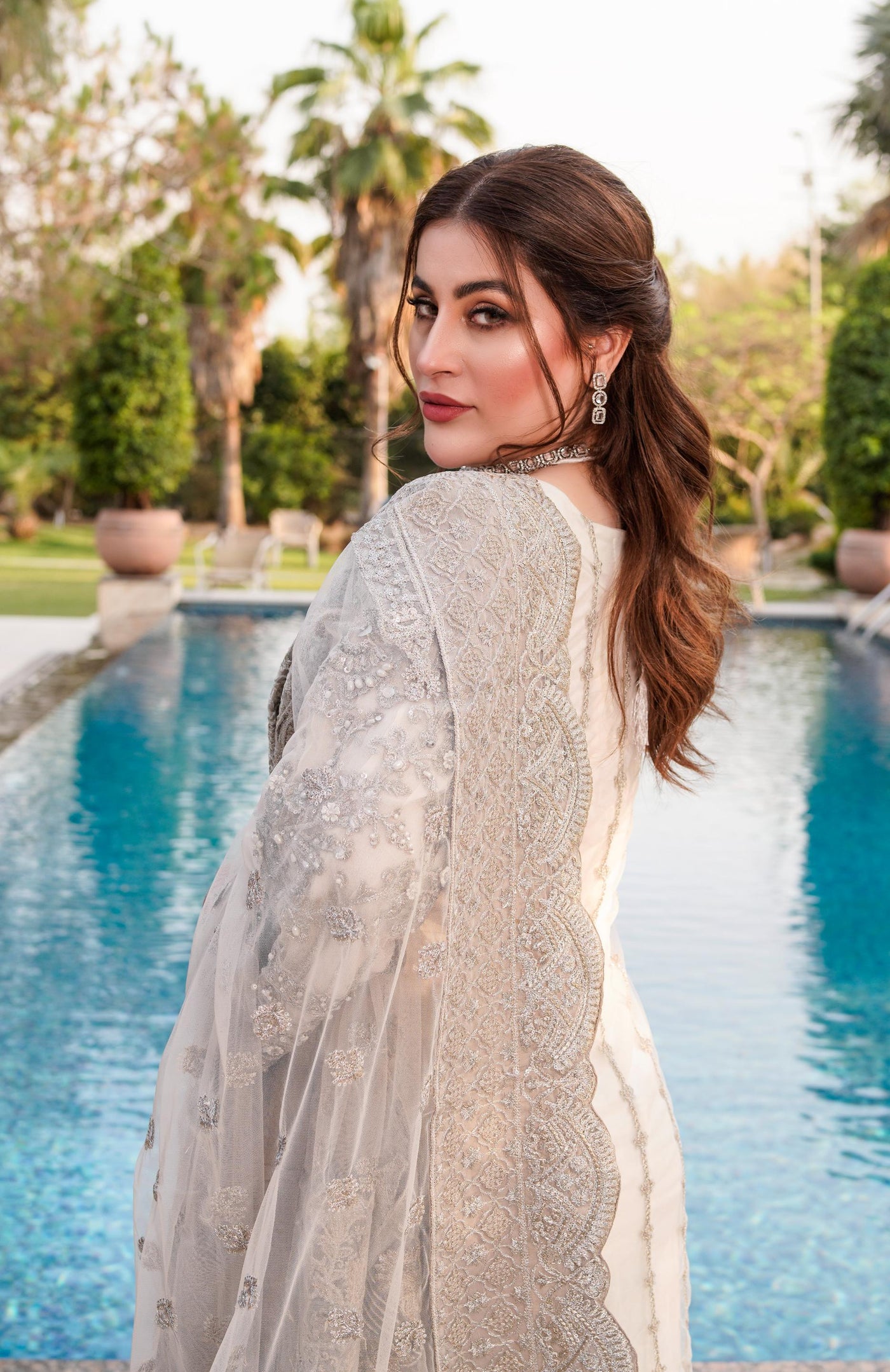 MARW-1613- White Party Outfit - Memsaab Online