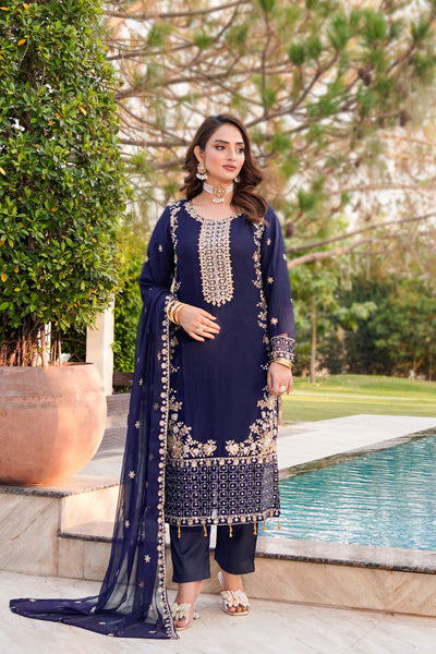 SLMPR-14 - Readymade - Chiffon Partywear Suit 2025 - Memsaab Online