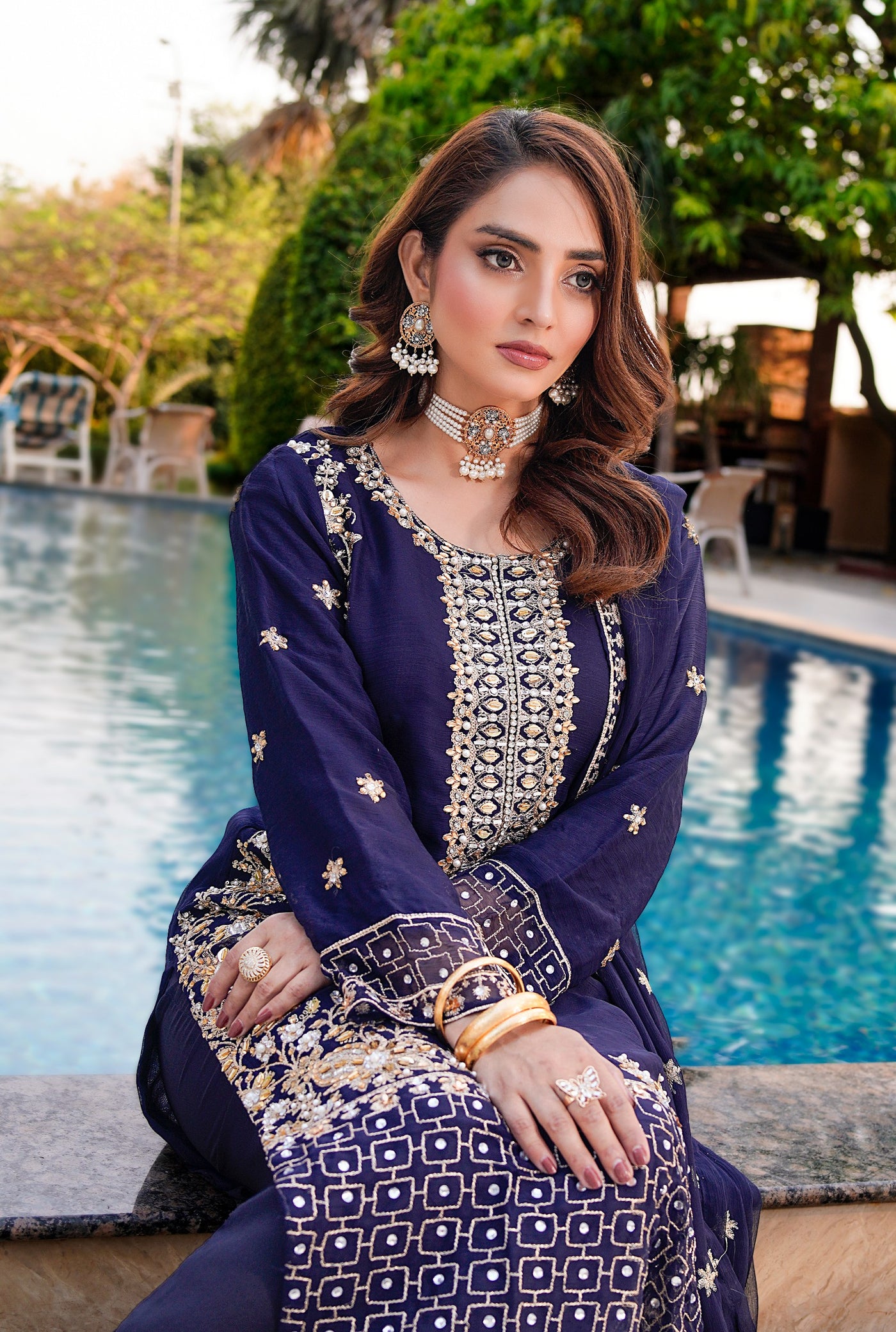 SLMPR-14 - Readymade - Chiffon Partywear Suit 2025 - Memsaab Online