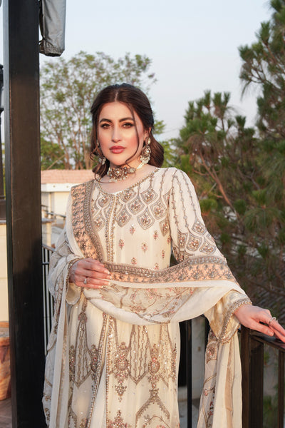MARW-1600- Off White - Readymade Wedding Wear Outfit - Memsaab Online