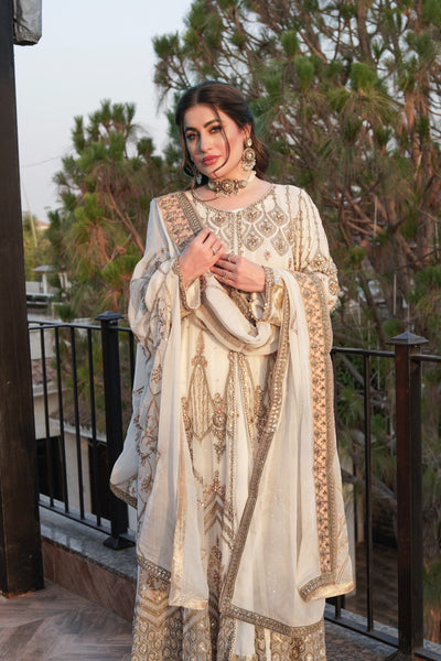 MARW-1600- Off White - Readymade Wedding Wear Outfit - Memsaab Online