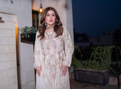 ARWS-06- Cream - Readymade - ARW Chiffon Collection 2025 - Memsaab Online