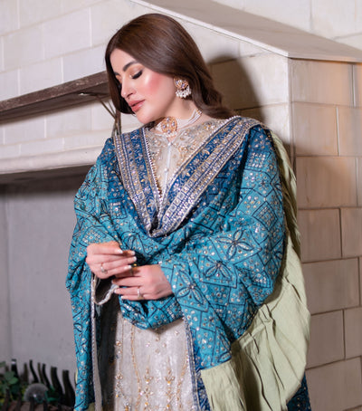 MARW-1608- Silver- Readymade Wedding Wear Outfit - Memsaab Online