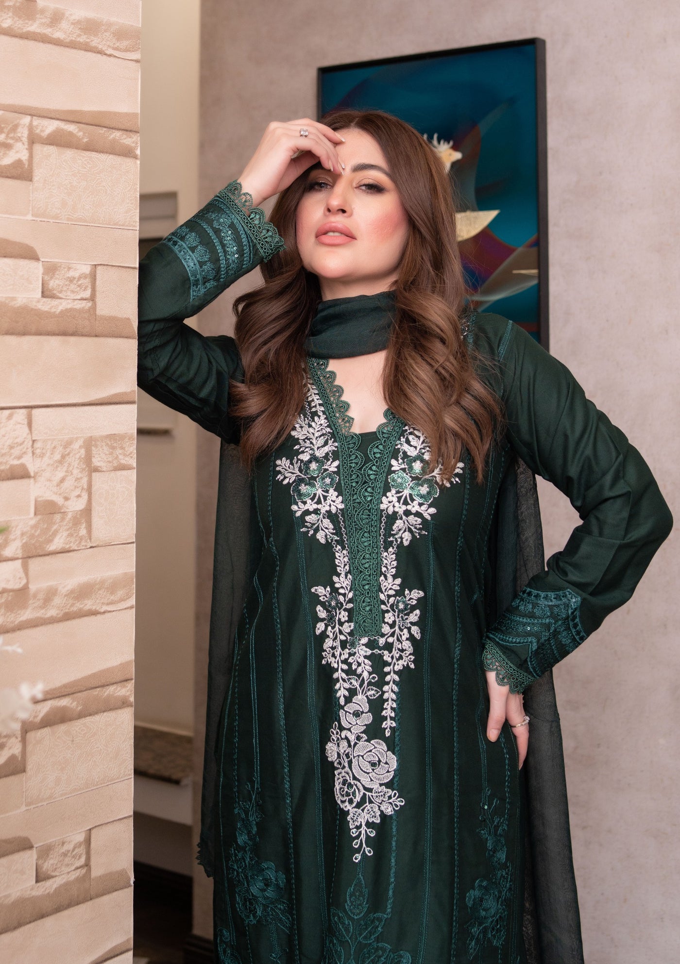 HK314 - Readymade Linen Outfit 2025 - Memsaab Online