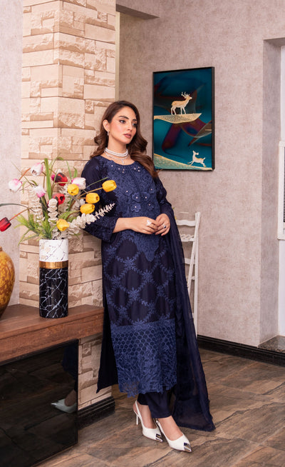 HK313 - Readymade Linen Outfit 2025 - Memsaab Online