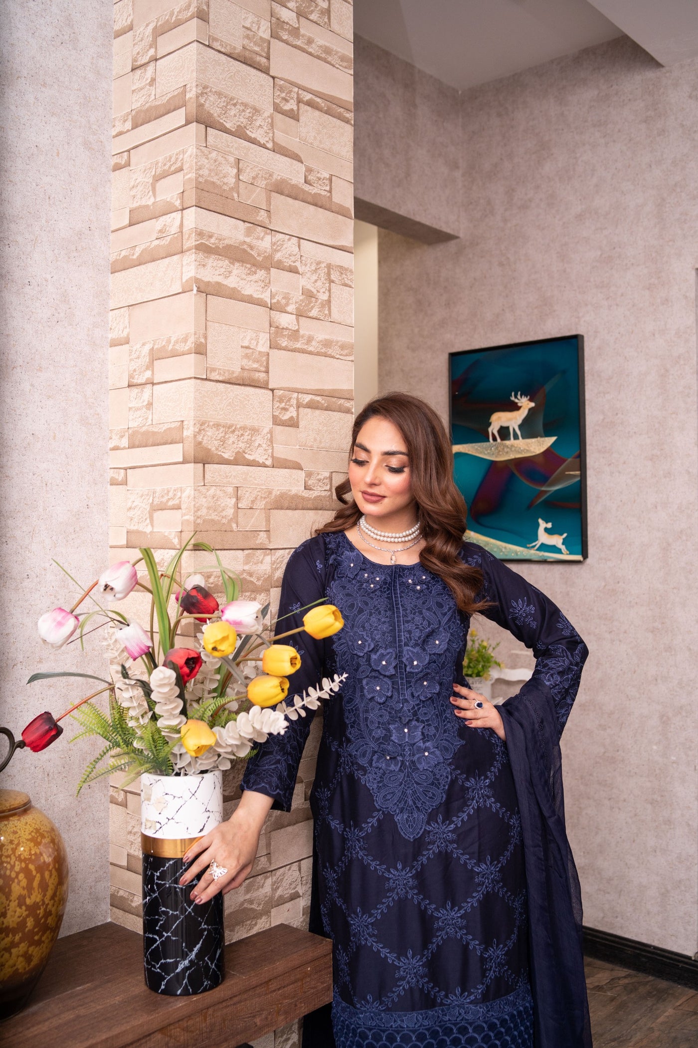 HK313 - Readymade Linen Outfit 2025 - Memsaab Online