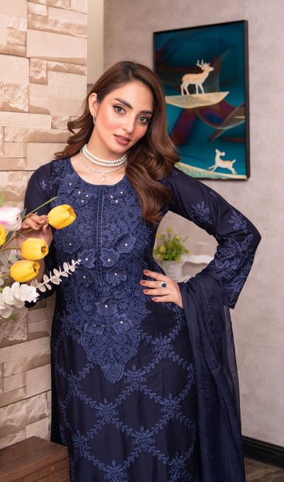 HK313 - Readymade Linen Outfit 2025 - Memsaab Online
