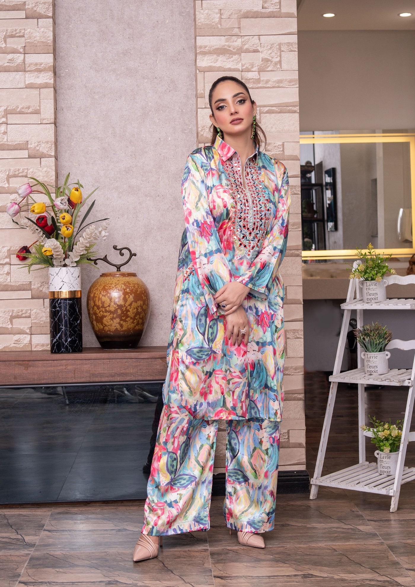 SMR3104 - Readymade Silk 2 Piece Suit - Memsaab Online
