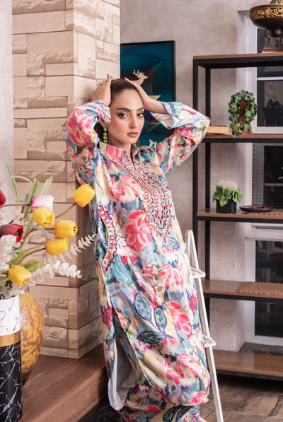 SMR3104 - Readymade Silk 2 Piece Suit - Memsaab Online
