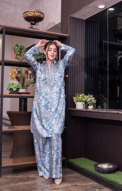 SMR3104 - Readymade Silk 2 Piece Suit - Memsaab Online