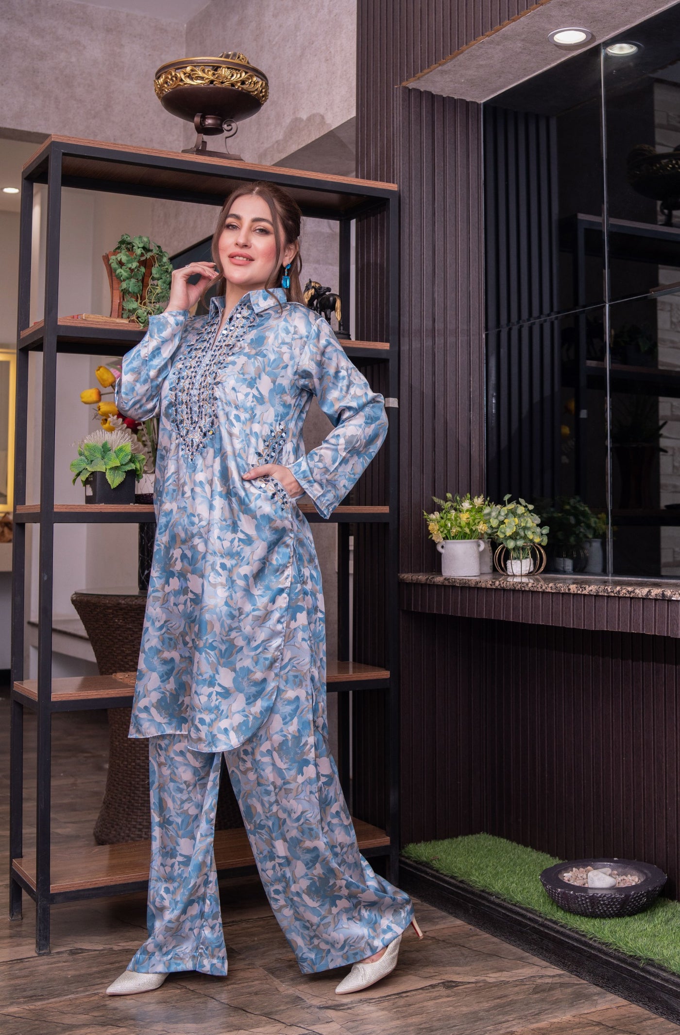 SMR3104 - Readymade Silk 2 Piece Suit - Memsaab Online