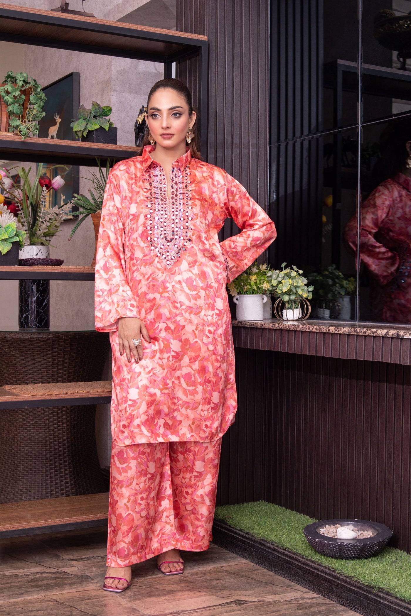 SMR3104 - Readymade Silk 2 Piece Suit - Memsaab Online
