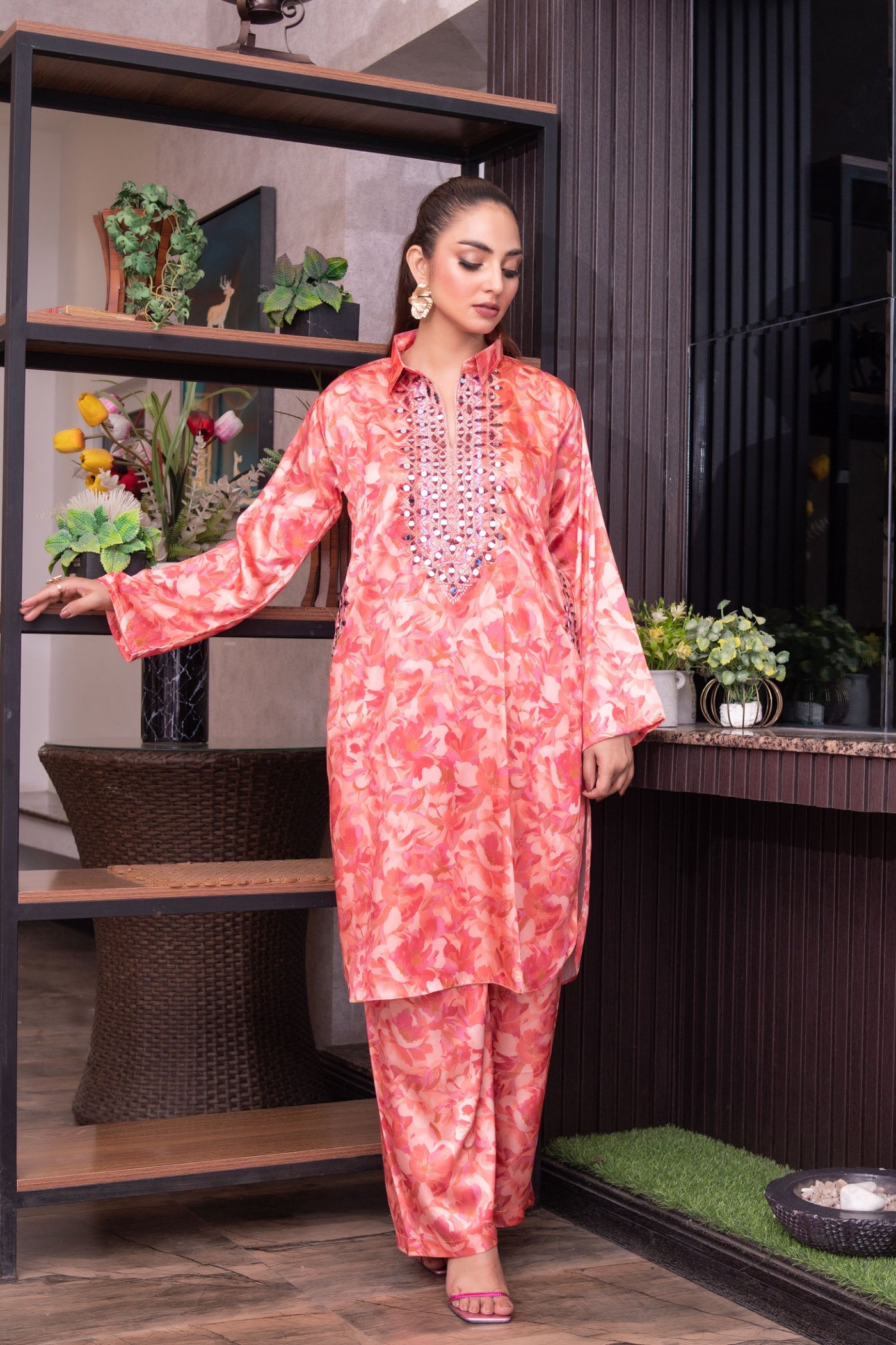 SMR3104 - Readymade Silk 2 Piece Suit - Memsaab Online