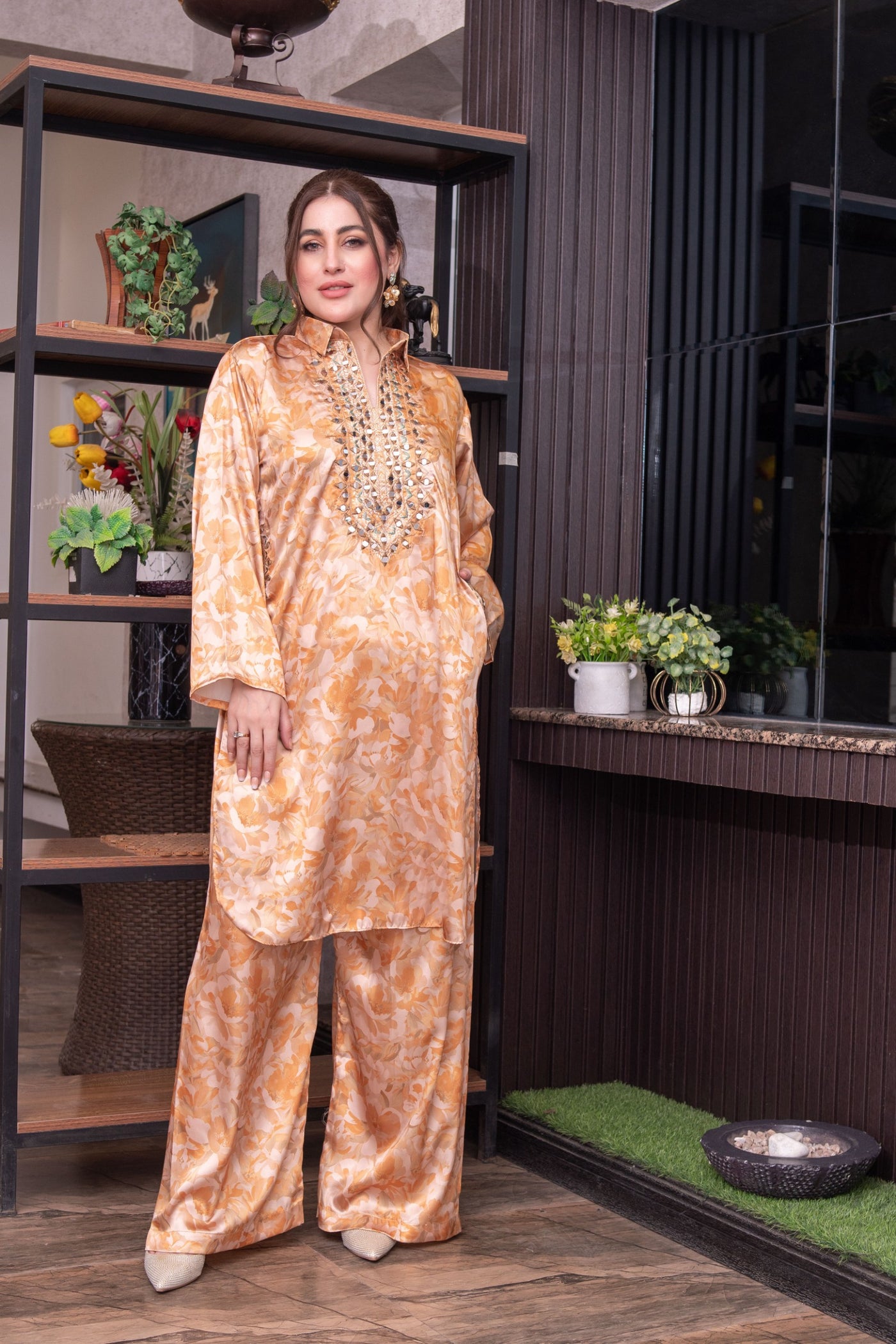 SMR3104 - Readymade Silk 2 Piece Suit - Memsaab Online
