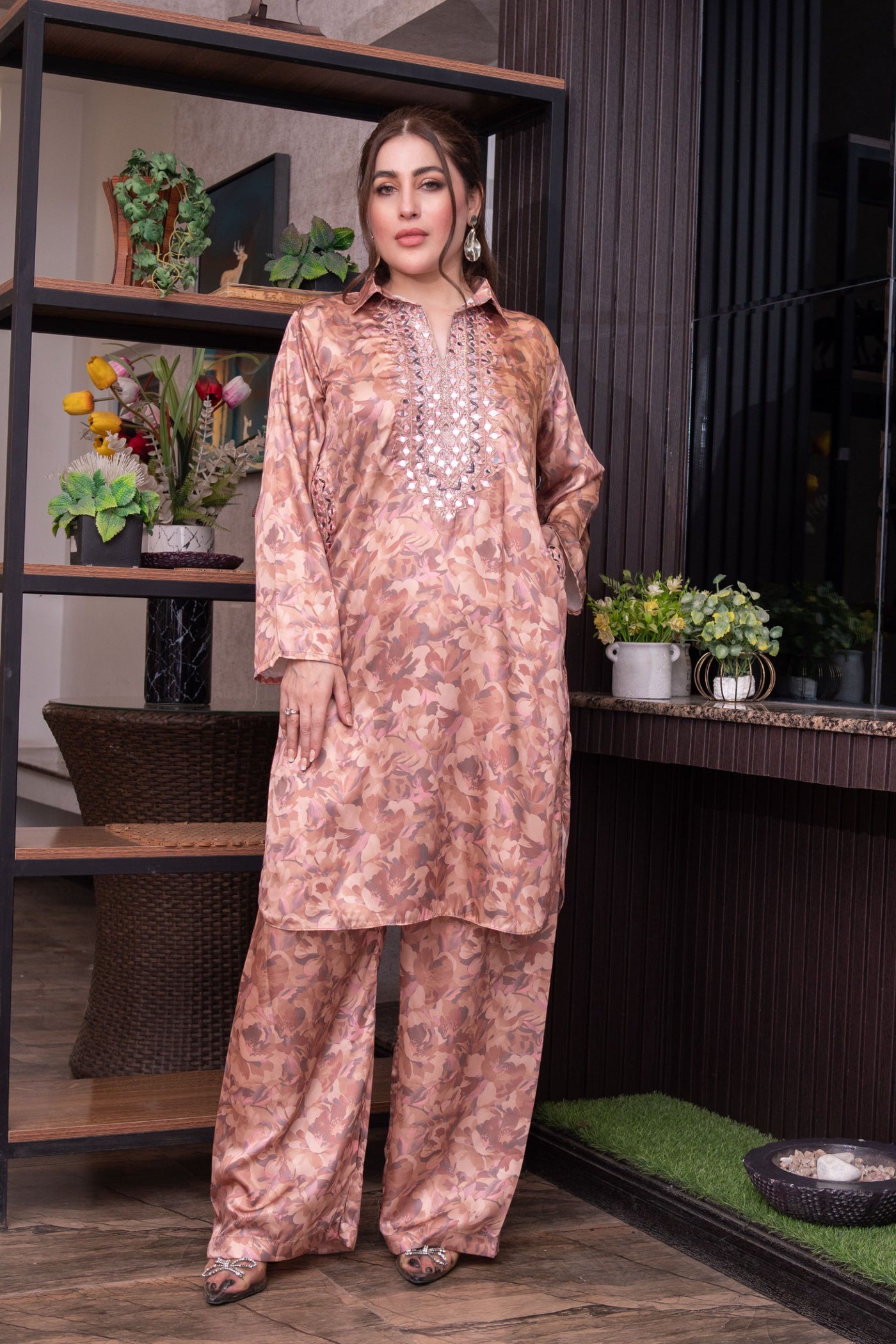 SMR3104 - Readymade Silk 2 Piece Suit - Memsaab Online