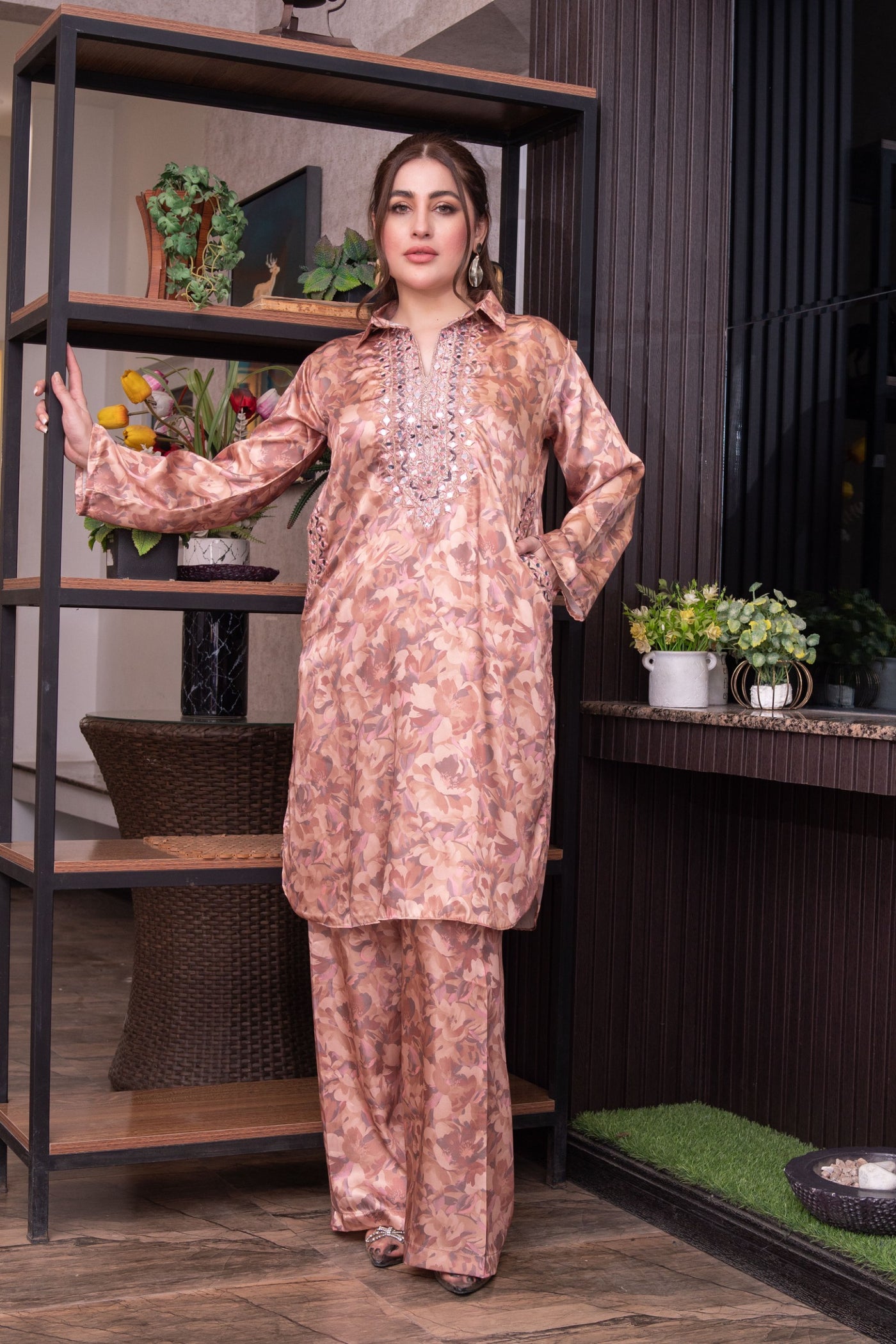 SMR3104 - Readymade Silk 2 Piece Suit - Memsaab Online