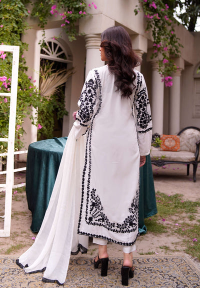 HK280 - Zareen - White Mummy n Me Linen Outfit - Memsaab Online