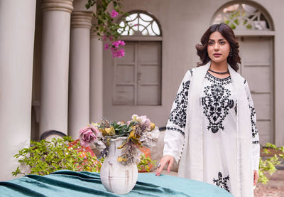 HK280 - Zareen - White Mummy n Me Linen Outfit - Memsaab Online