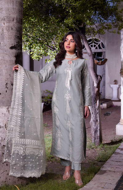 HK299 - Green - Readymade - Mummy n Me Linen Outfit 2025 - Memsaab Online