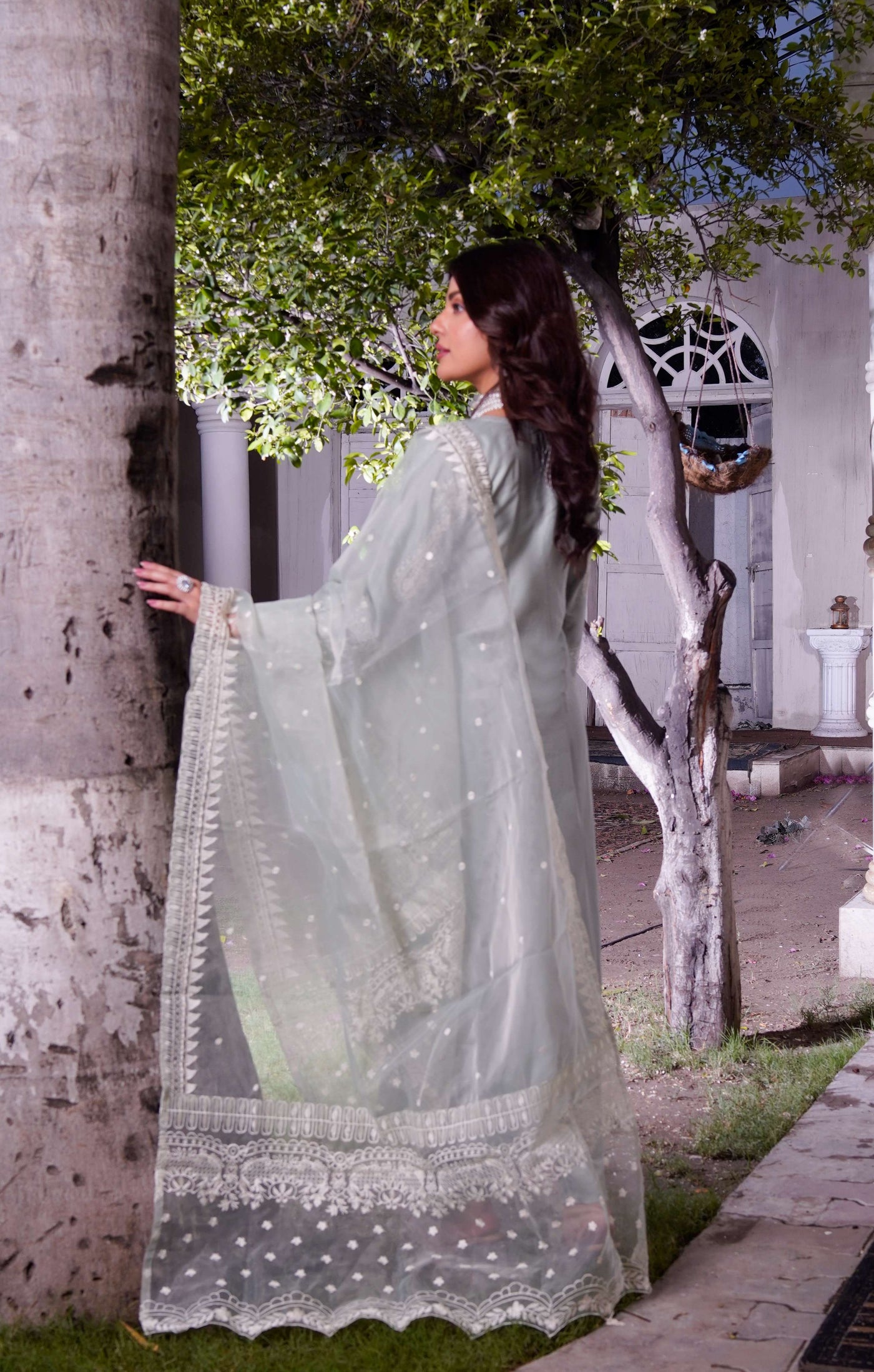 HK299 - Green - Readymade - Mummy n Me Linen Outfit 2025 - Memsaab Online
