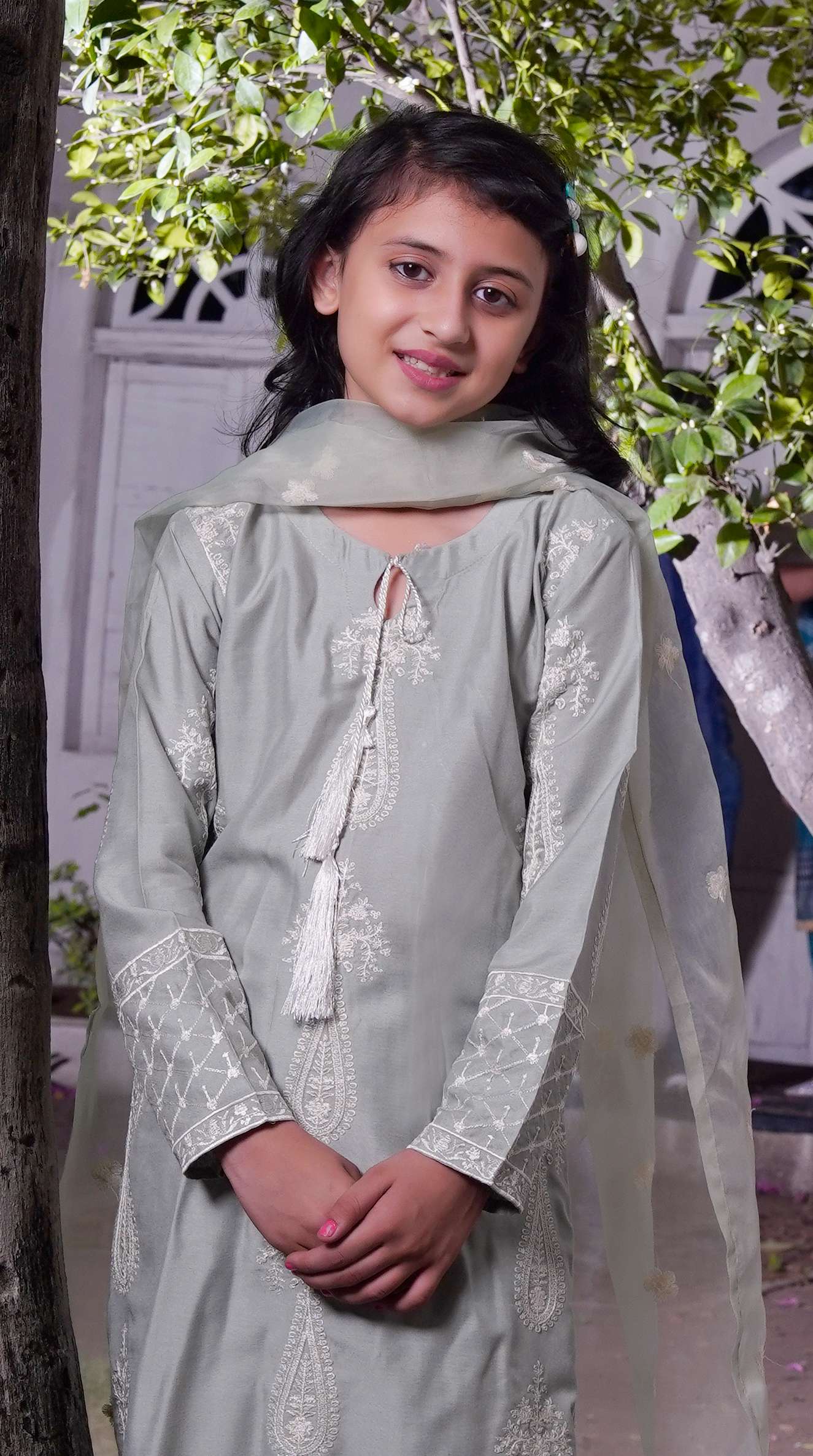 HK299 - Green - Readymade - Mummy n Me Linen Outfit 2025 - Memsaab Online