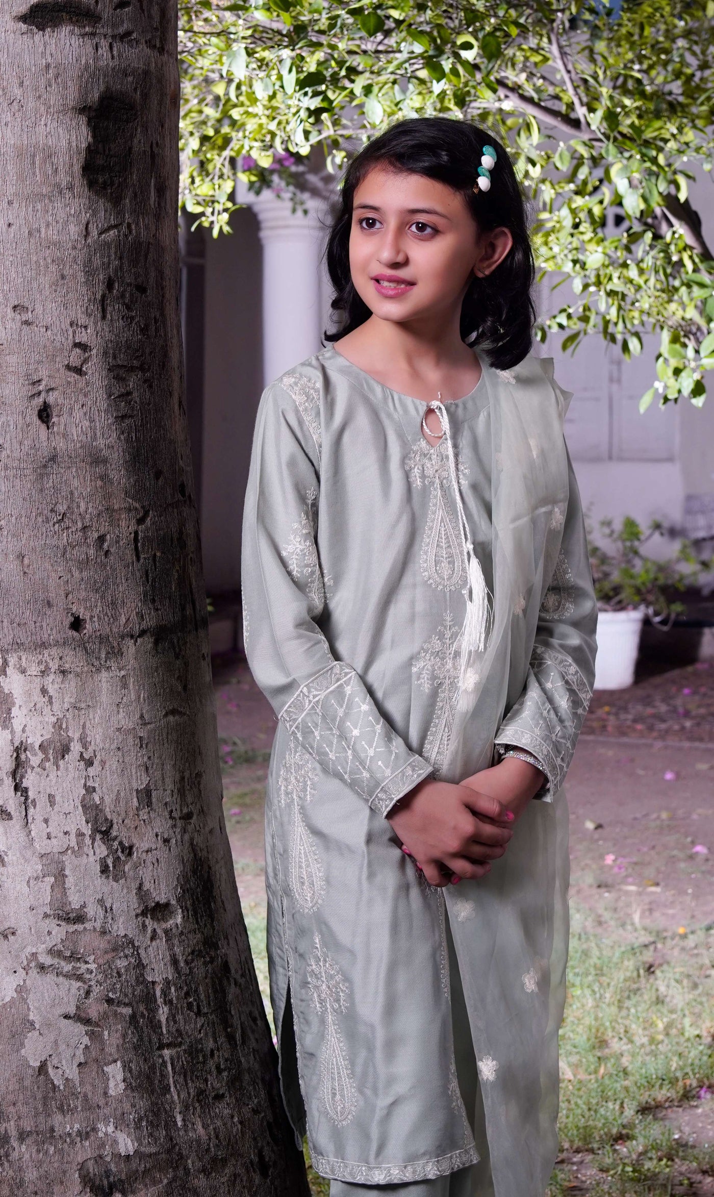 HK299 - Green - Readymade - Mummy n Me Linen Outfit 2025 - Memsaab Online