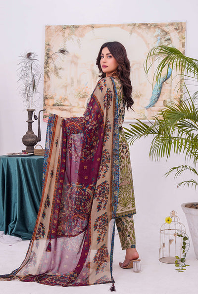 MDNA-05 - Grey Embroidered Lawn Outfit - Memsaab Online