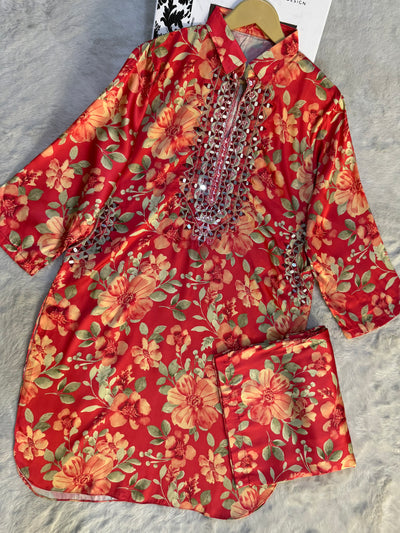 SMR3204- Readymade Silk 2 Piece Suit - Memsaab Online