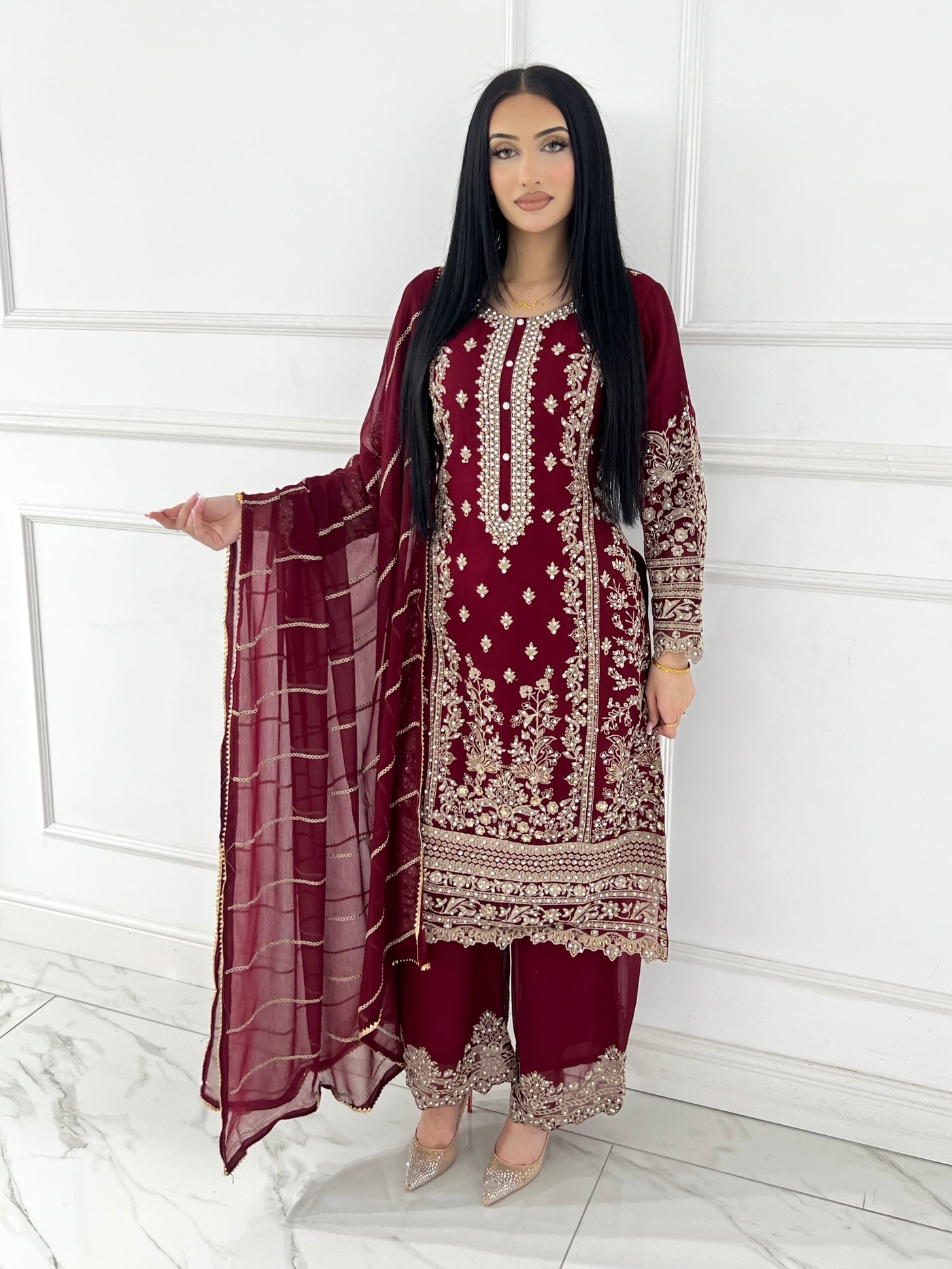 Shaz1903 - Readymade Chiffon Suit - Memsaab Online
