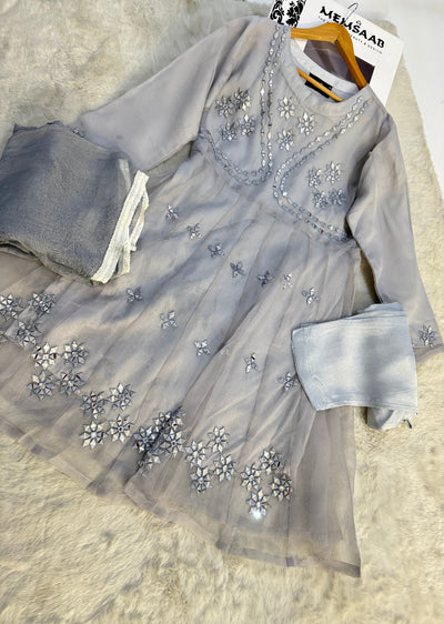 HK117 - Grey - Readymade Linen outfit - Memsaab Online