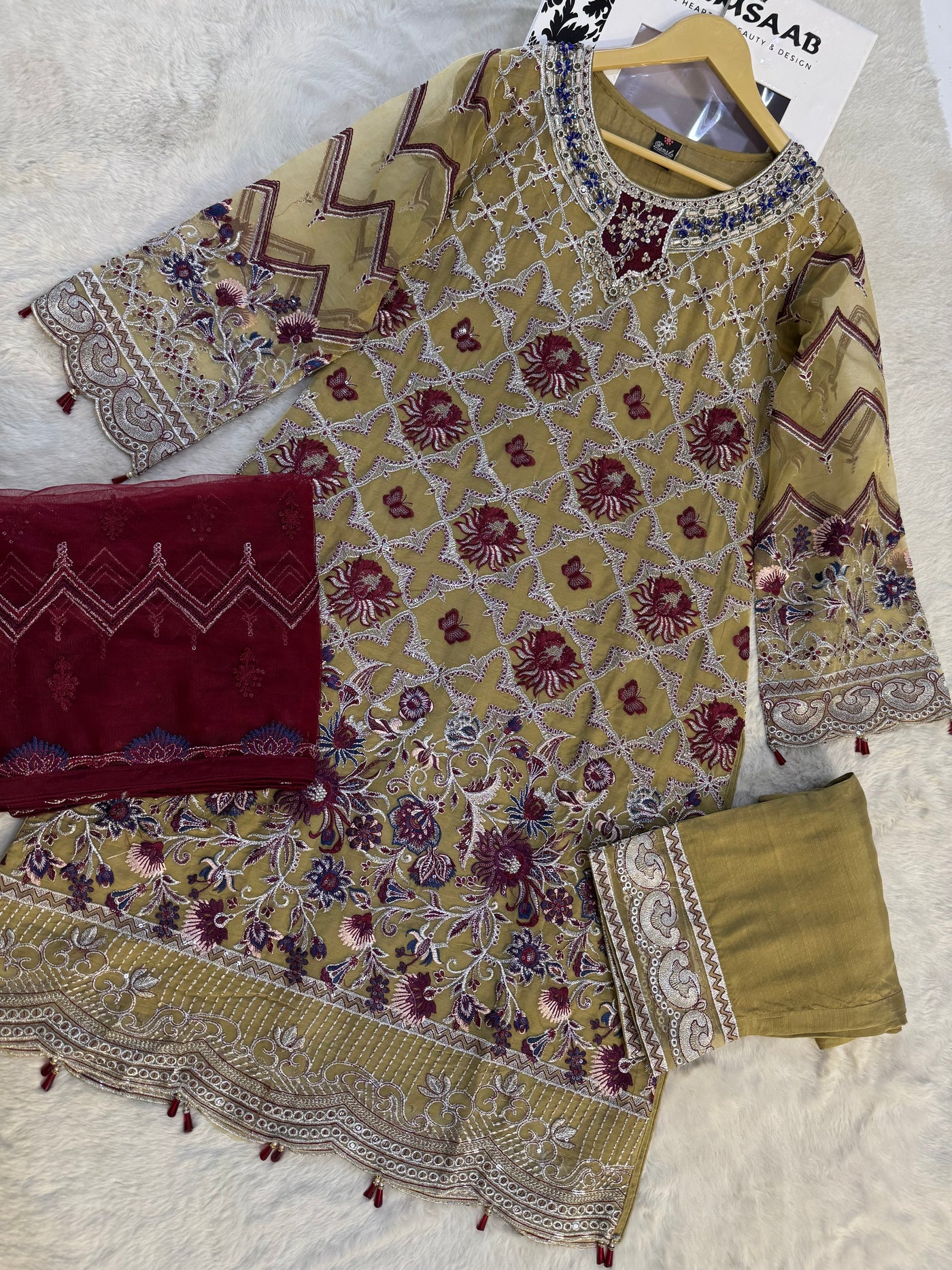 D-9991 - Readymade - Ramsha Chiffon Outfit - Memsaab Online