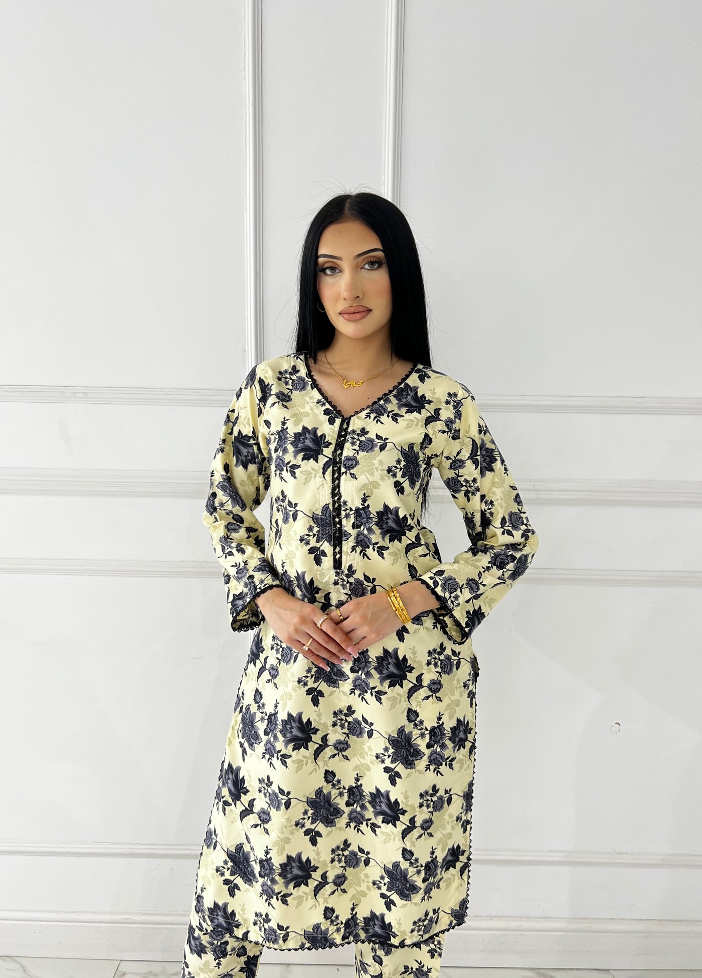BUT-110 - Cream - S.Prints Printed Lawn Co-ords - Memsaab Online