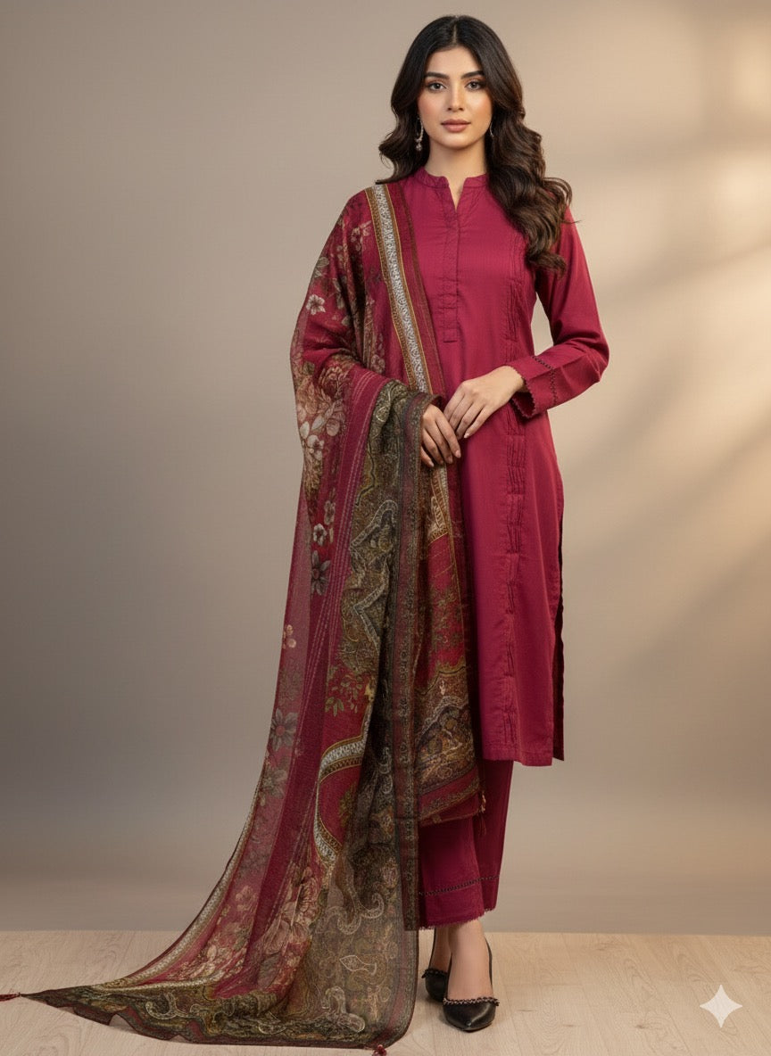 MSBMT-38 -Gulnoor- Readymade Outfit - 3 Piece Suit 2025 - Memsaab Online