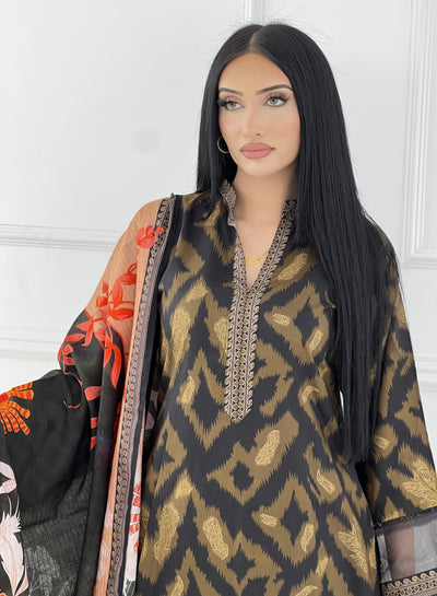 BUT-131- Readymade linen Printed suit 2025 - Memsaab Online
