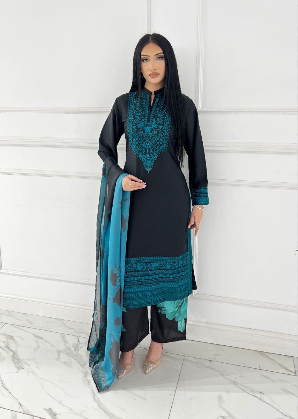 RBY-126-Readymade - Silk 3 Piece Embroidery Suit 2025 - Memsaab Online