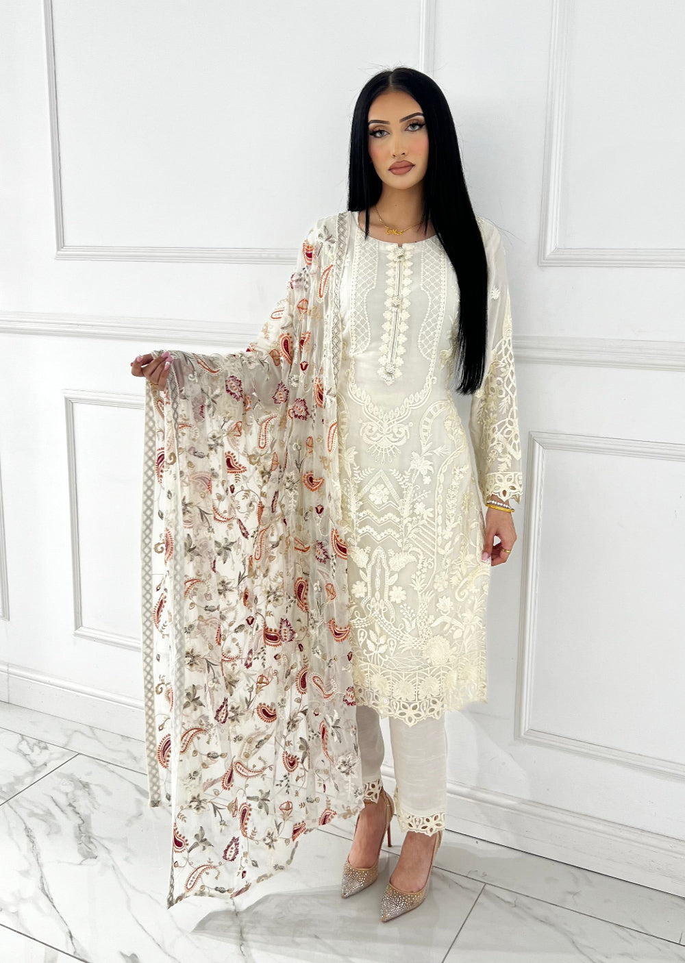 PS0817 Readymade Chiffon Suit - Memsaab Online