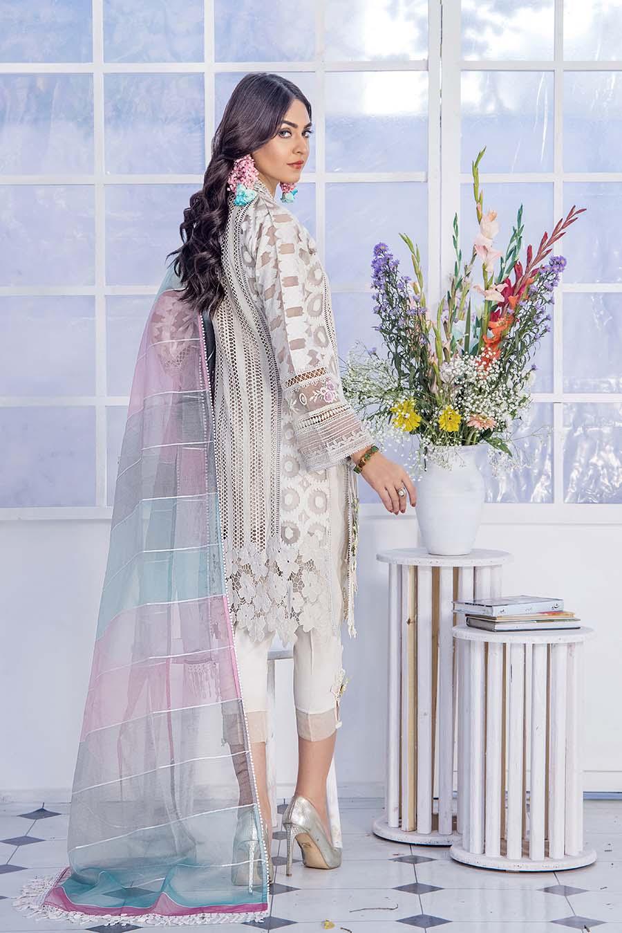 F-129- Cloud Grey - Readymade - Basics by Khuda Baksh Creations 2024 - Memsaab Online