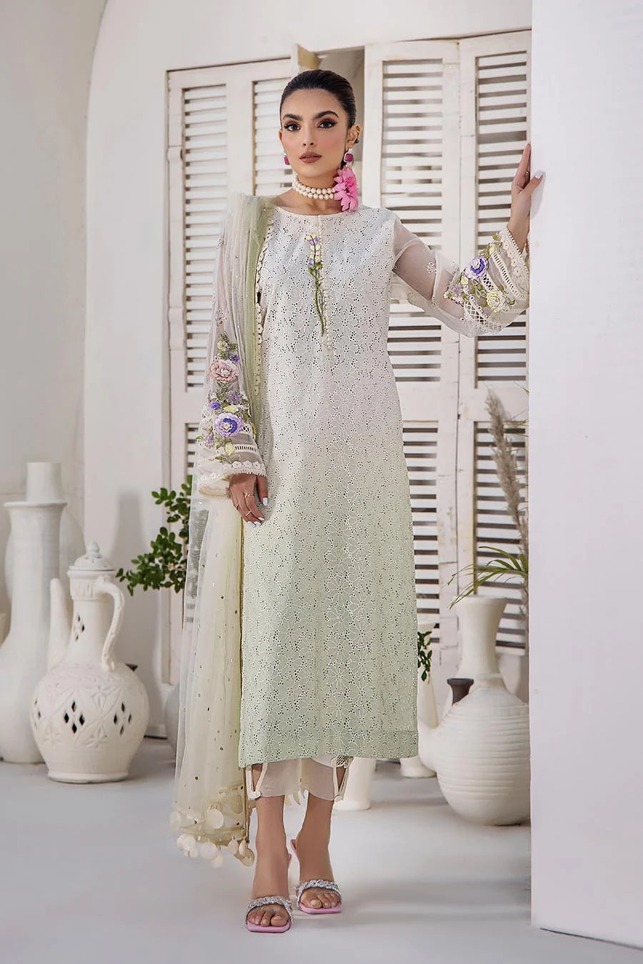 F-136 - Olive Green - Readymade - Khuda Baksh Creations 2024 - Memsaab Online